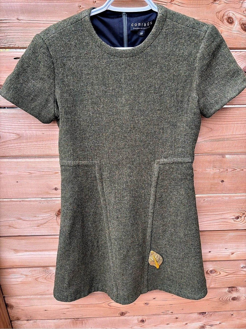 comrags Green 100% Wool Dress Size Small